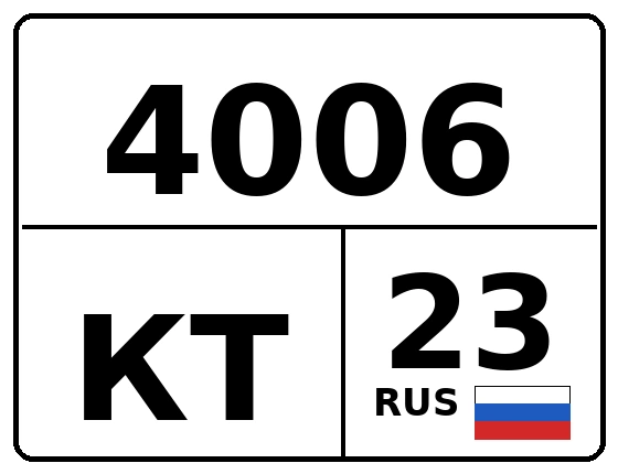 Госномер 4006КТ регион 23