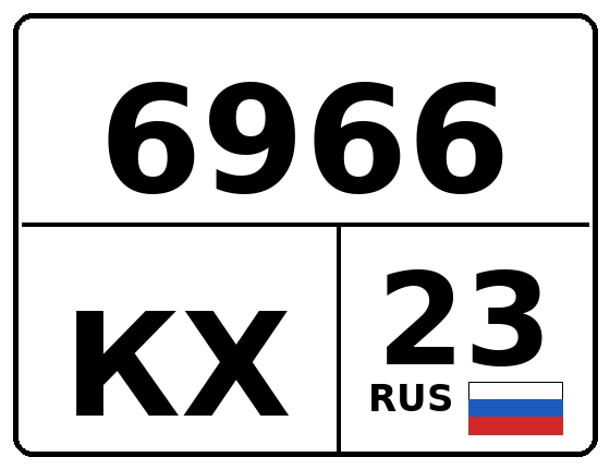 Госномер 6966КХ 23, Краснодарский край