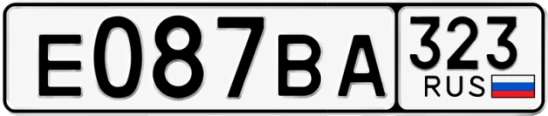 Госномер Е087ВА 323, Краснодарский край