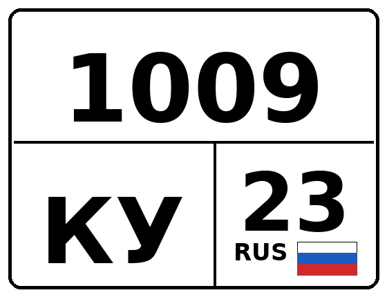 Госномер 1009КУ регион 23